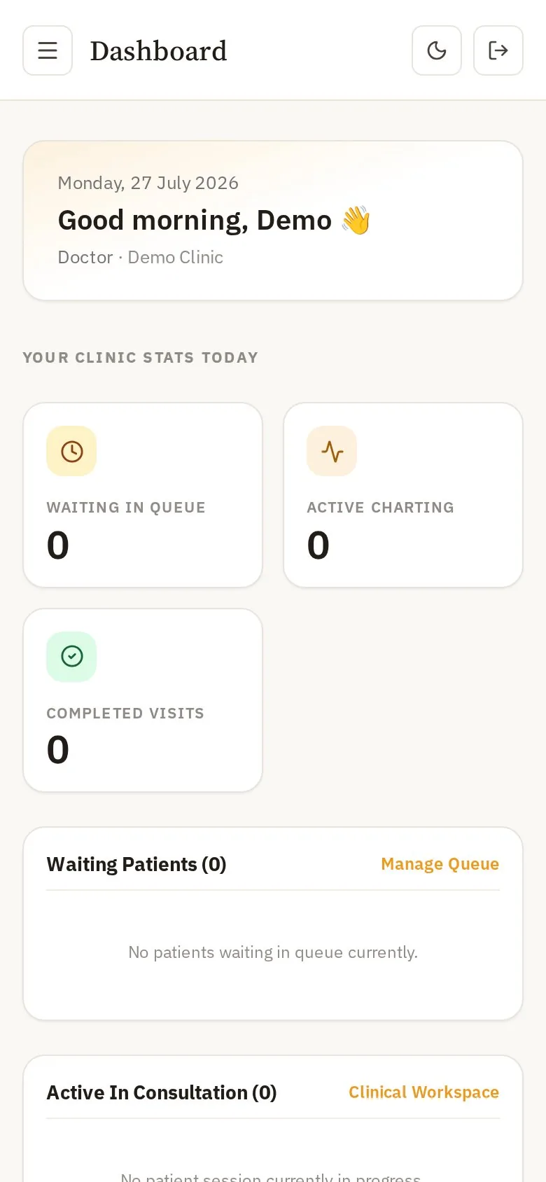 Mobile dashboard for staff
