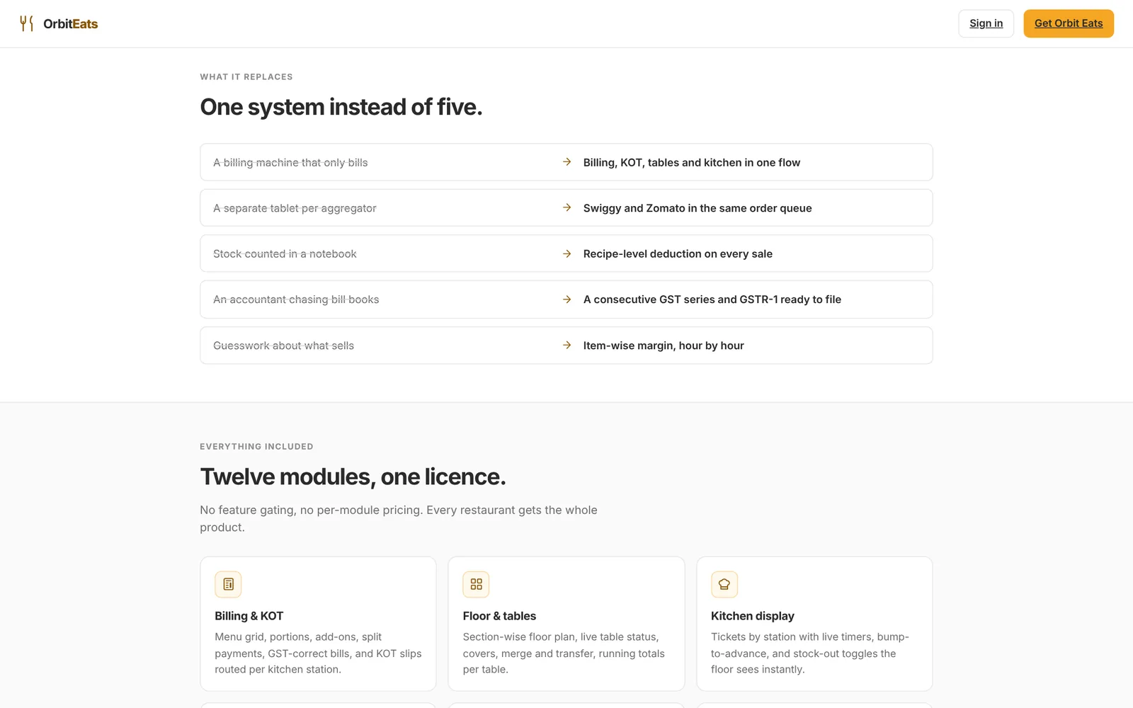 One system instead of five